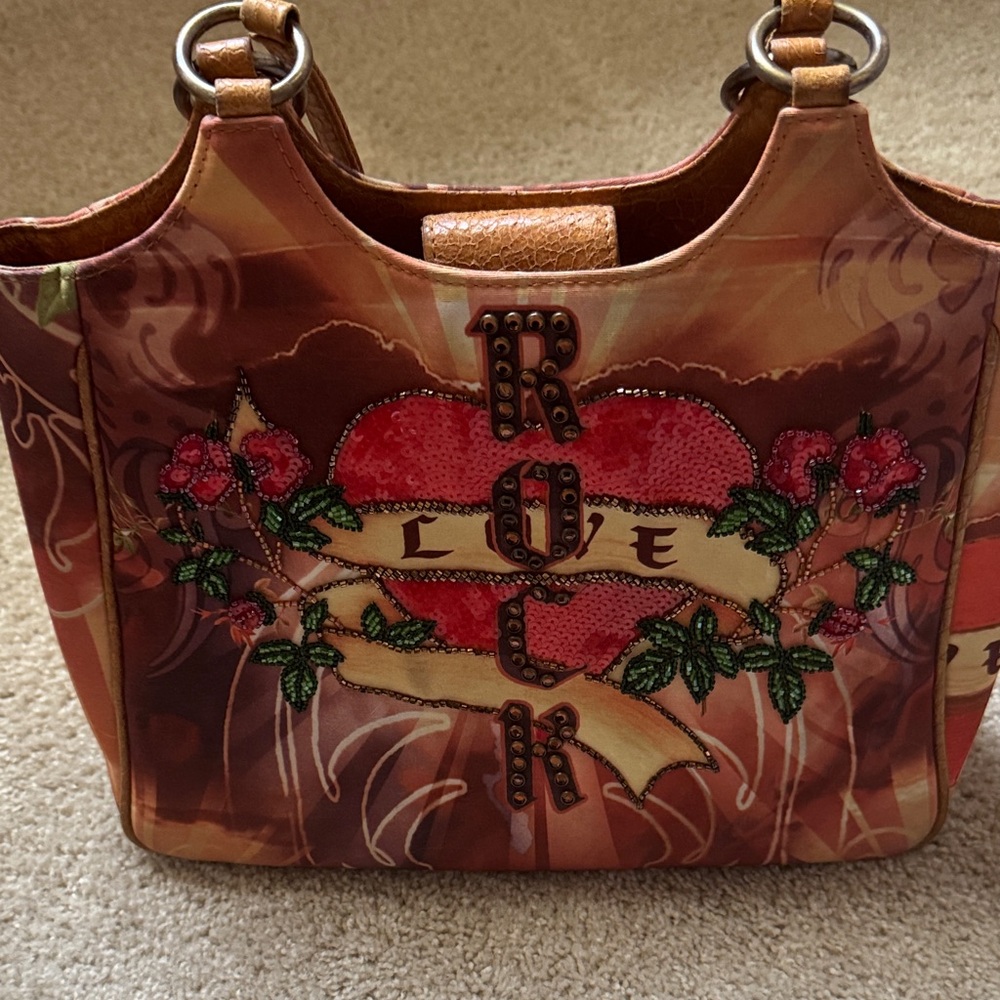 Isabella Fiore LE Embroidered Love Rock Women's Bag